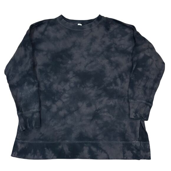Old Navy Tops - Old Navy Easy Vintage Tie Dye Black & Grey Tunic Sweatshirt Size Medium